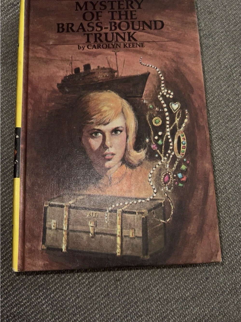 Vintage Nancy Drew #17 Mystery of the Brass-Bound Trunk Hardcover 1976 Cover Art